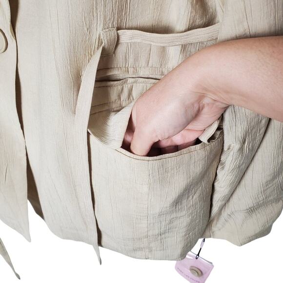 Avec Les Filles Slub Business One-Button Blazer M Casual Minimalist Office - Picture 6 of 11